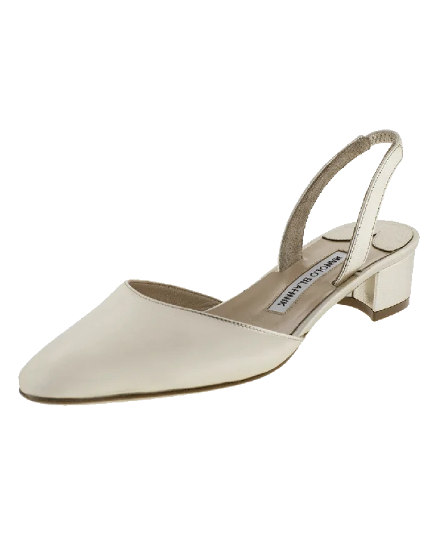 Versatile Heeled Sandals for Any Occasion---Chunky Heel Metallic Slingback Shoe