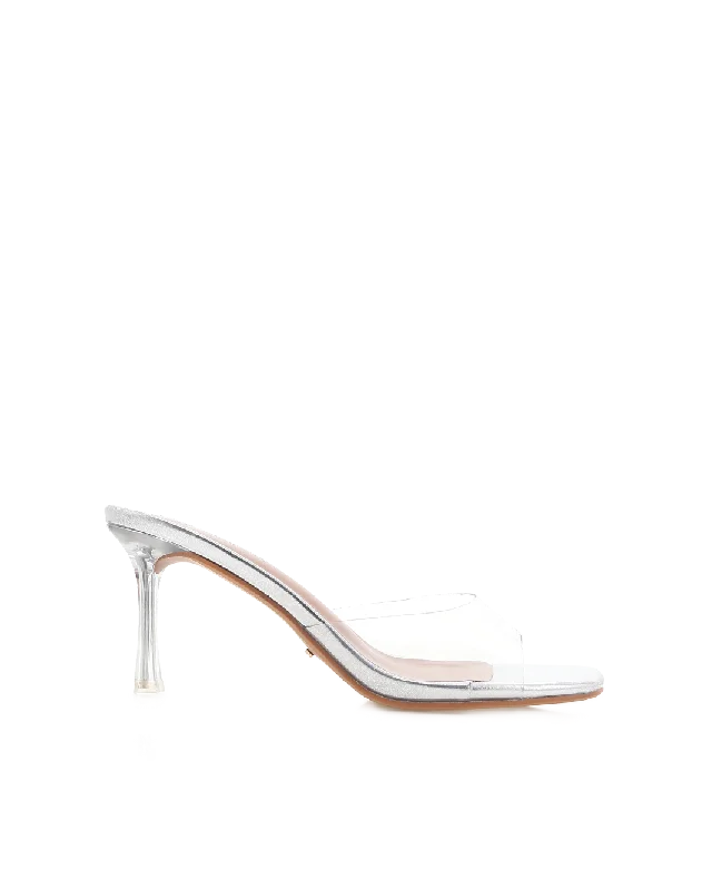 CODA - CLEAR-SILVER---Fashionable Kitten Heels for Date Night