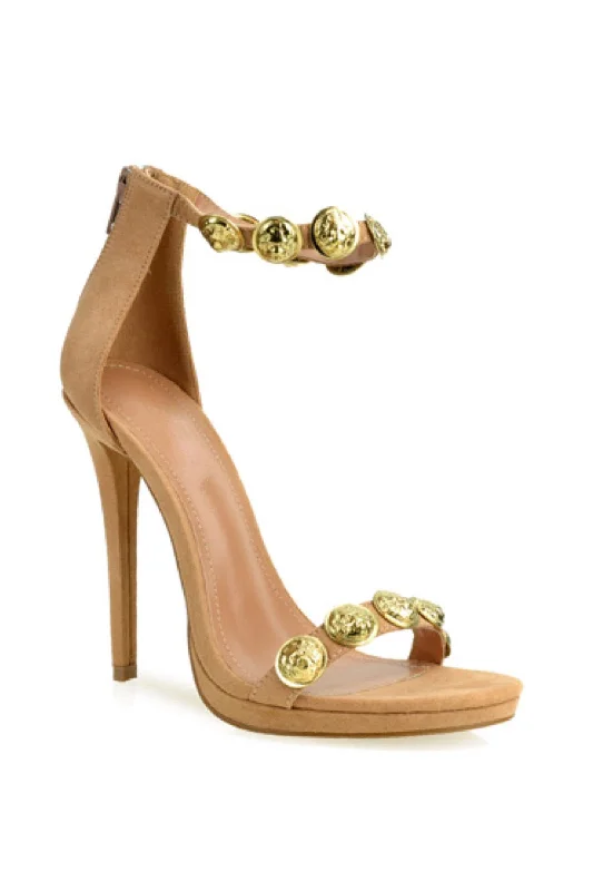 Stylish Open Toe Heels for Summer--Coin, Open Toe Heels