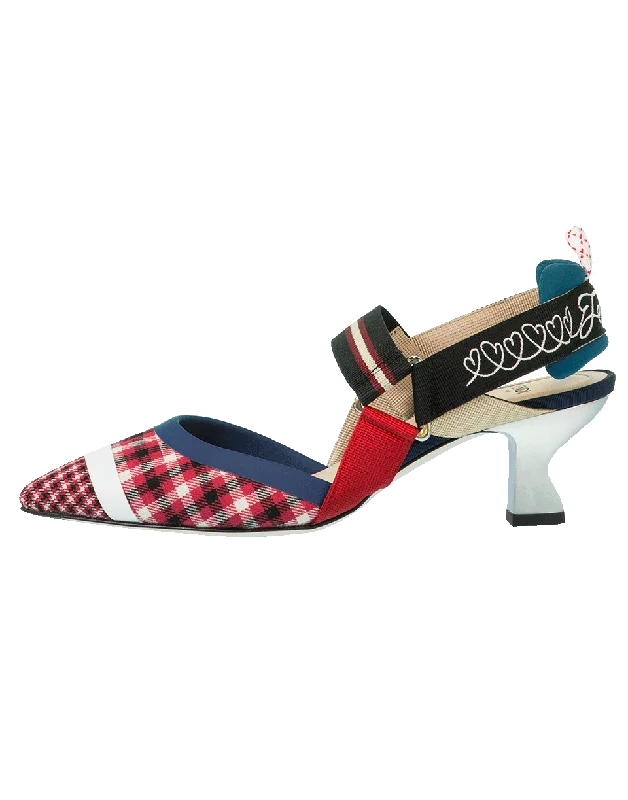 Versatile Heeled Sandals for Any Occasion---Colibri Gingham Slingback