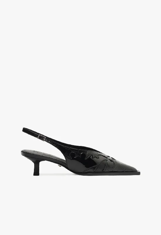 Sleek and Shiny Patent Pump Heels for a Polished Look--Daria Sling Patent Leather Pump