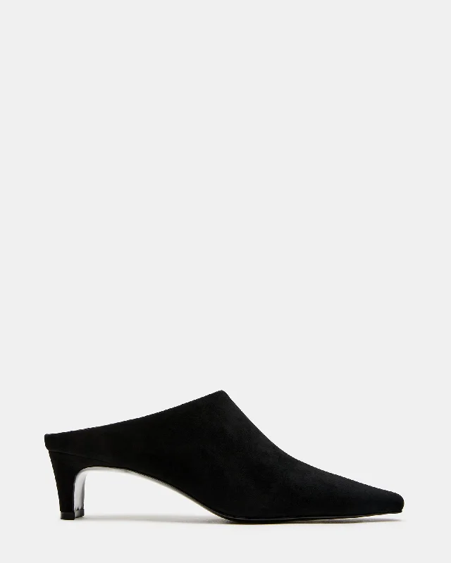 Affordable Suede Ankle Pumps for All-Day Wear--DAVIE BLACK SUEDE