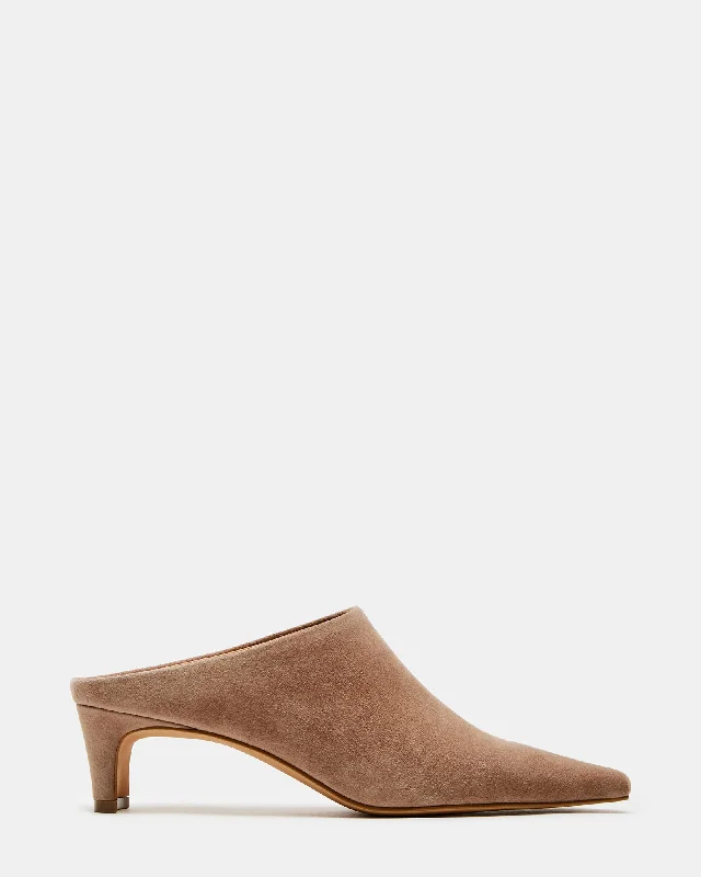 Affordable Suede Ankle Pumps for All-Day Wear--DAVIE TAUPE SUEDE