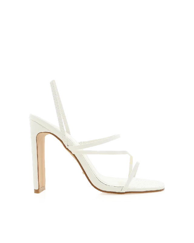 DIAZ - WHITE SNAKE---Fashionable Kitten Heels for Date Night