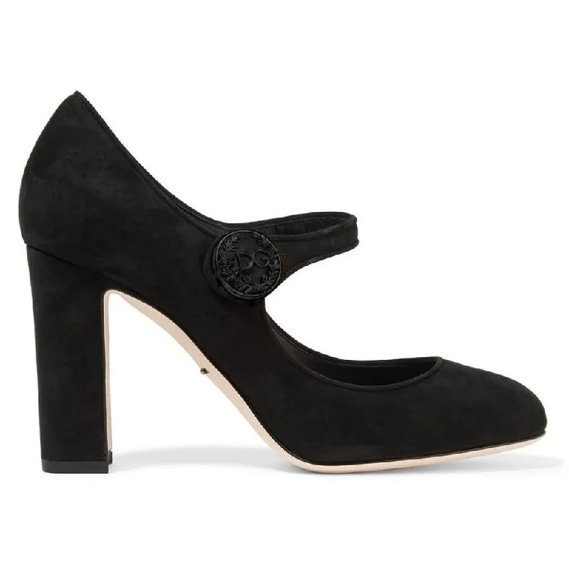 Dolce & Gabbana Black Leather Di Capra Pump---Comfortable Leather Pumps for Office and Everyday Wear