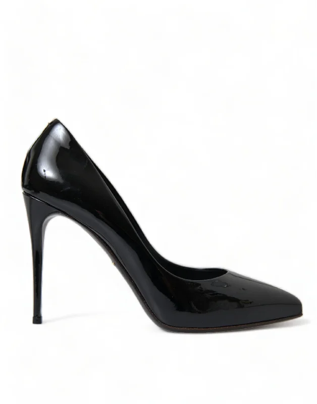 Sleek and Shiny Patent Pump Heels for a Polished Look--Dolce & Gabbana Black Patent Leather Pumps Heels Shoes