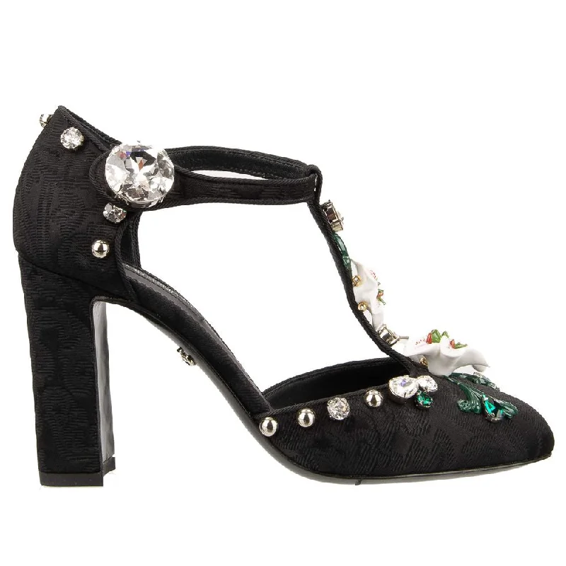 Versatile Dress Heels for Formal and Casual Wear---Dolce & Gabbana Black Viscose Pump