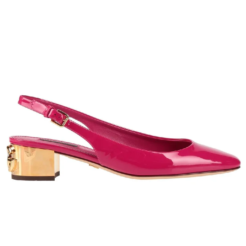 Dolce & Gabbana Fuchsia Leather Di Calfskin Pump---Comfortable Leather Pumps for Office and Everyday Wear