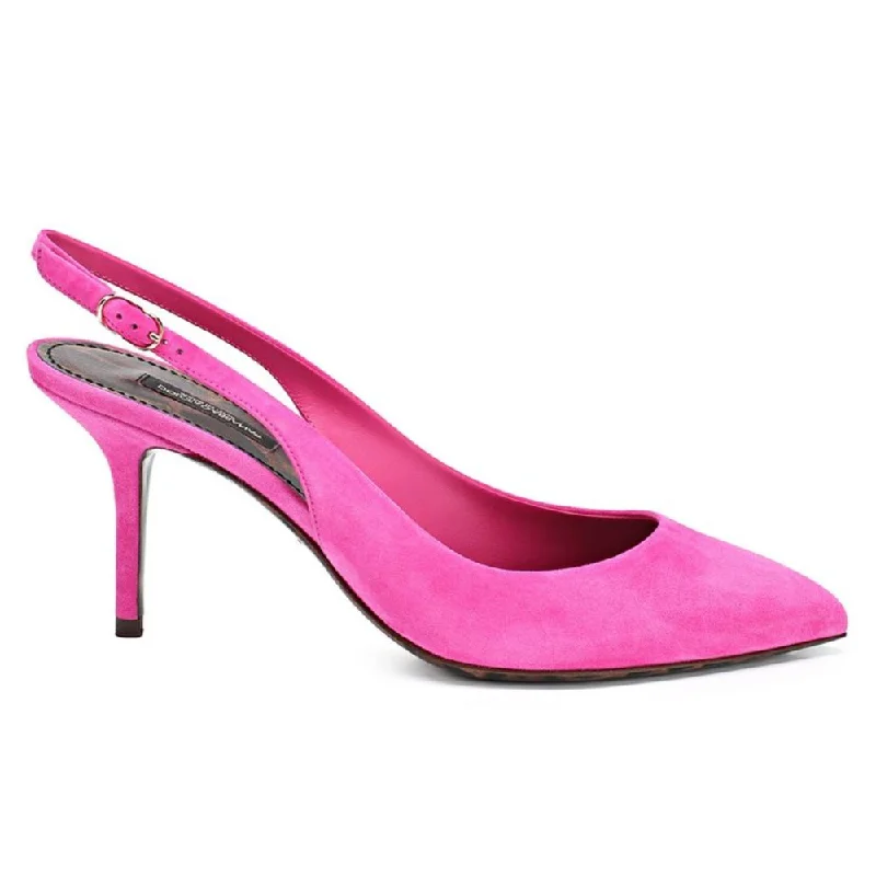 Dolce & Gabbana Fuchsia Leather Di Capra Pump---Comfortable Leather Pumps for Office and Everyday Wear