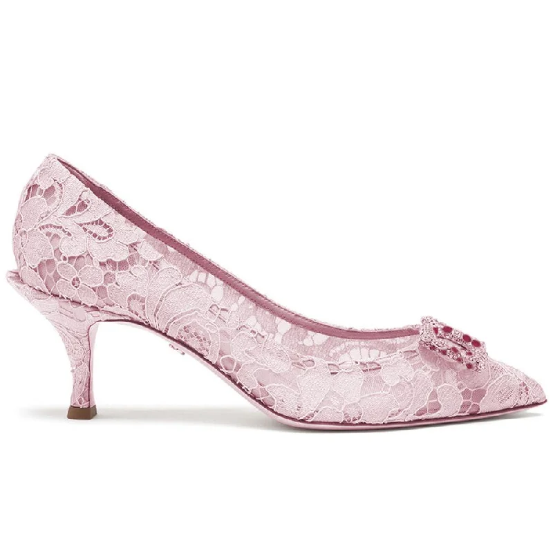 Versatile Dress Heels for Formal and Casual Wear---Dolce & Gabbana Pink Viscose Pump