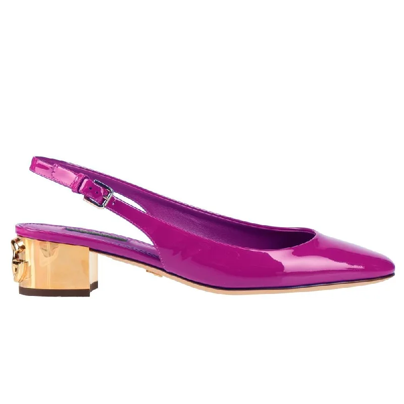 Dolce & Gabbana Purple Leather Di Calfskin Pump---Comfortable Leather Pumps for Office and Everyday Wear