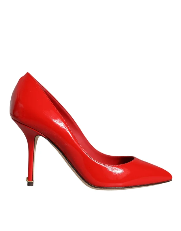 Sleek and Shiny Patent Pump Heels for a Polished Look--Dolce & Gabbana Red Patent Leather Bellucci Heel Pumps Shoes