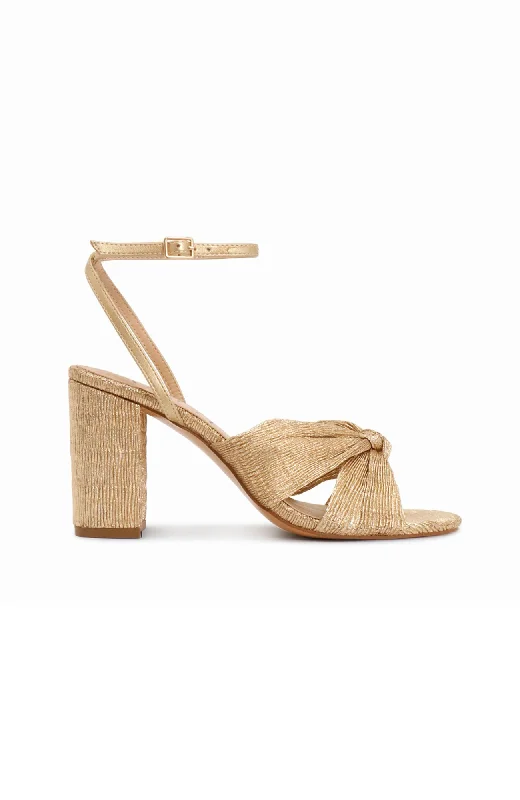 Versatile Heeled Sandals for Any Occasion---Drew Heel Gold Metallic