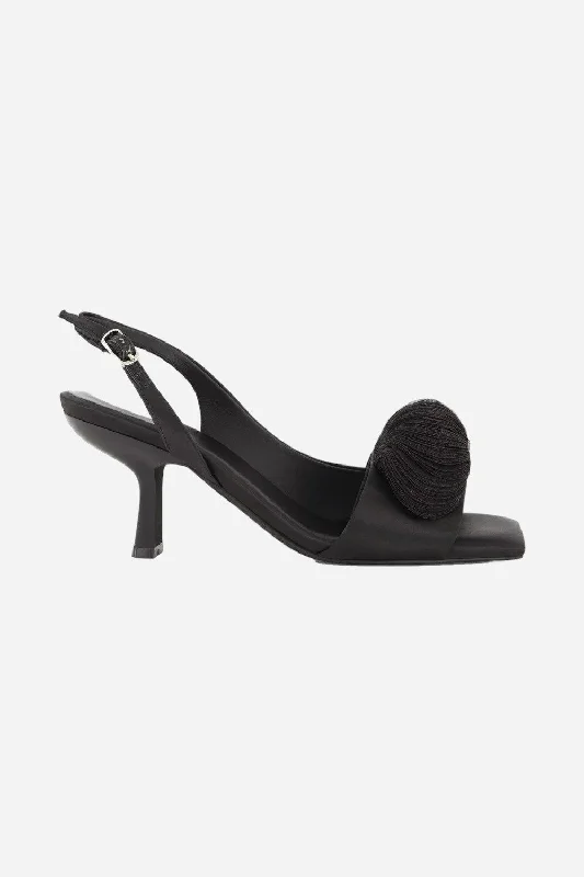 Jeffrey Campbell Duffy Kitten Heels in Black Satin---Fashionable Kitten Heels for Date Night