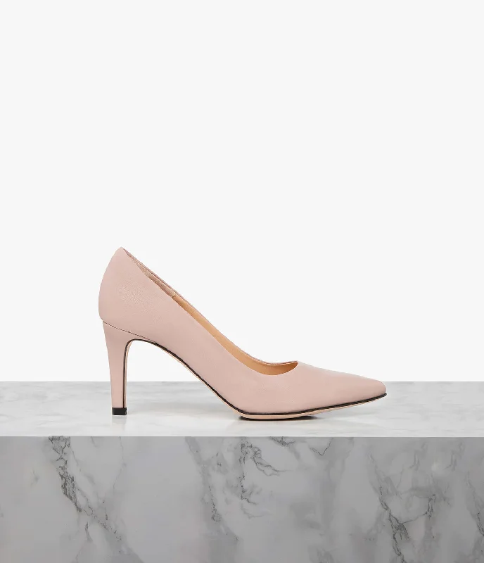 COSMO BLUSH LAMBSKIN---Fashionable Kitten Heels for Date Night