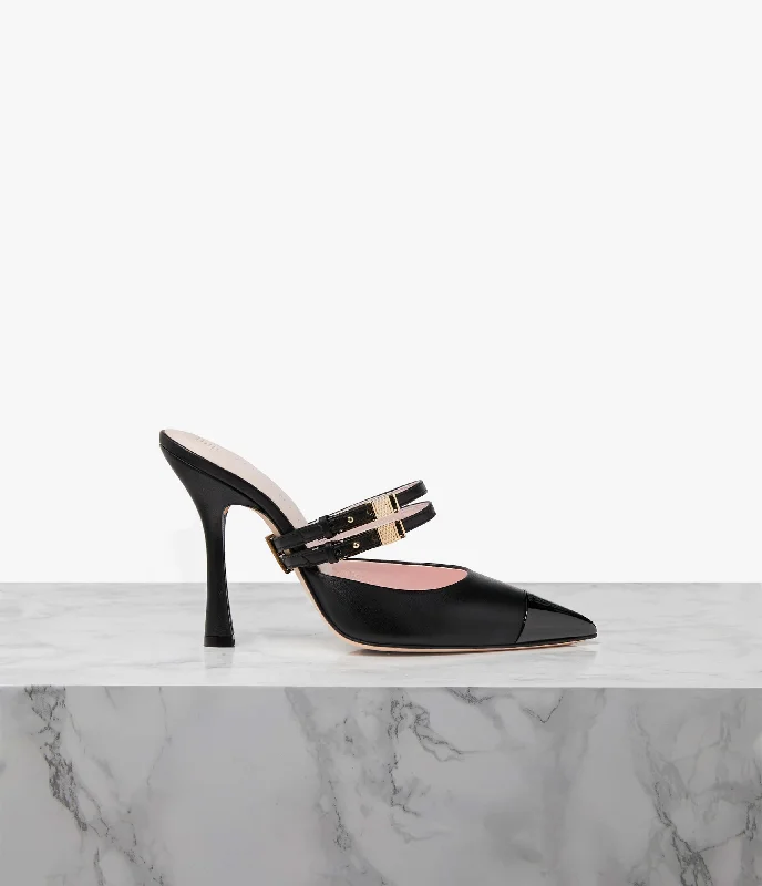 SASSO NAPPA BLACK---Fashionable Kitten Heels for Date Night