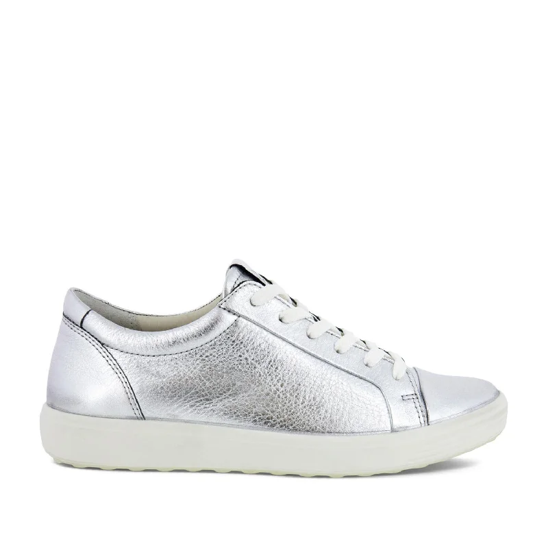 Versatile Heeled Sandals for Any Occasion---ECCO Women's Soft 7 Sneaker in Pure Silver