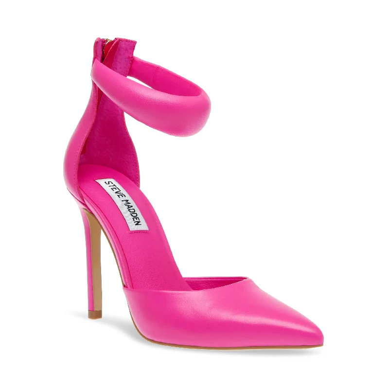 ELE PINK LEATHER---Comfortable Leather Pumps for Office and Everyday Wear