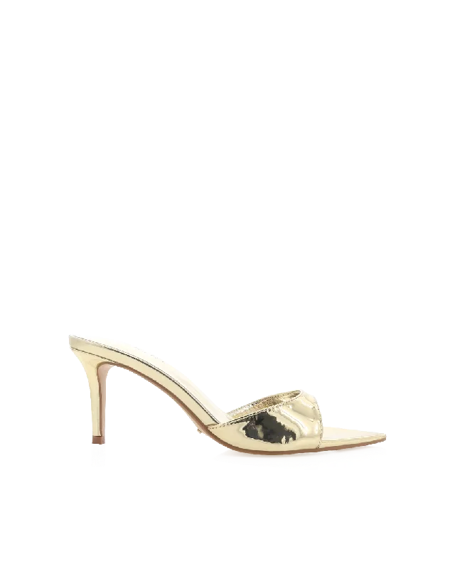 ENSLEY - GOLD CHROME---Fashionable Kitten Heels for Date Night