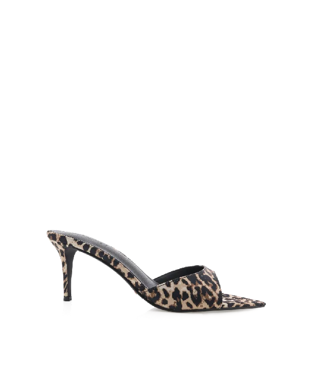 ENSLEY - LEOPARD SATINAffordable Satin Heels with a Luxe Touch