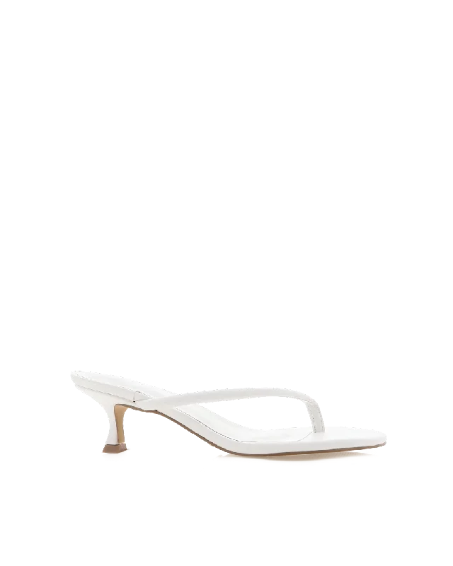 ESTI - WHITE---Fashionable Kitten Heels for Date Night