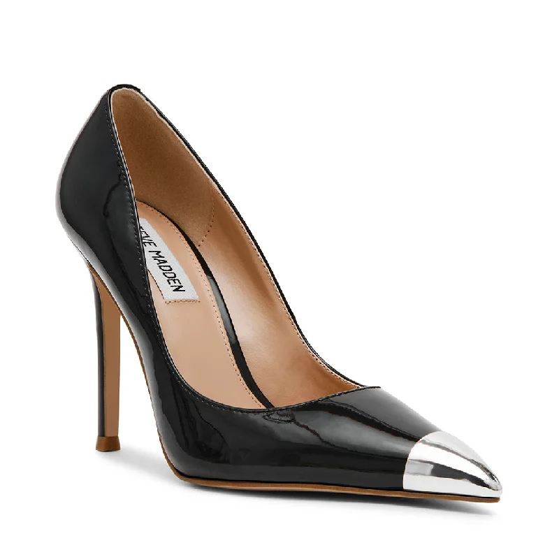 Versatile Dress Heels for Formal and Casual Wear---EVELYN-C BLACK SILVER