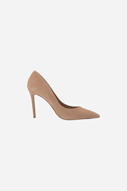 Steve Madden Evelyn in Tan Nubuck---Fashionable Kitten Heels for Date Night