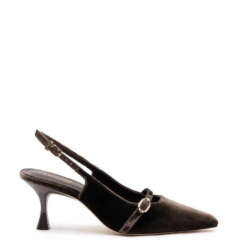 Luxurious Velvet Women's Pumps with Soft Finish---Ines Pump In Expresso Velvet