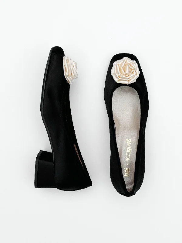 Stiletto Heel Pumps with Perfect Fit--Fetiche Shoe - Black/Ivory-Fashionable & Classic