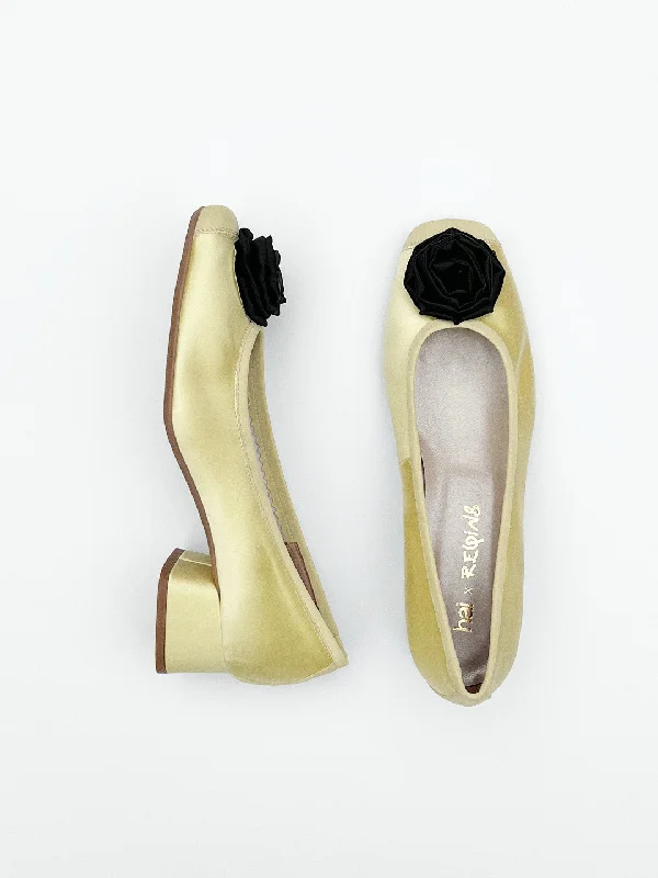 Stiletto Heel Pumps with Perfect Fit--Fetiche Shoe - Yellow/Black-Fashionable & Classic