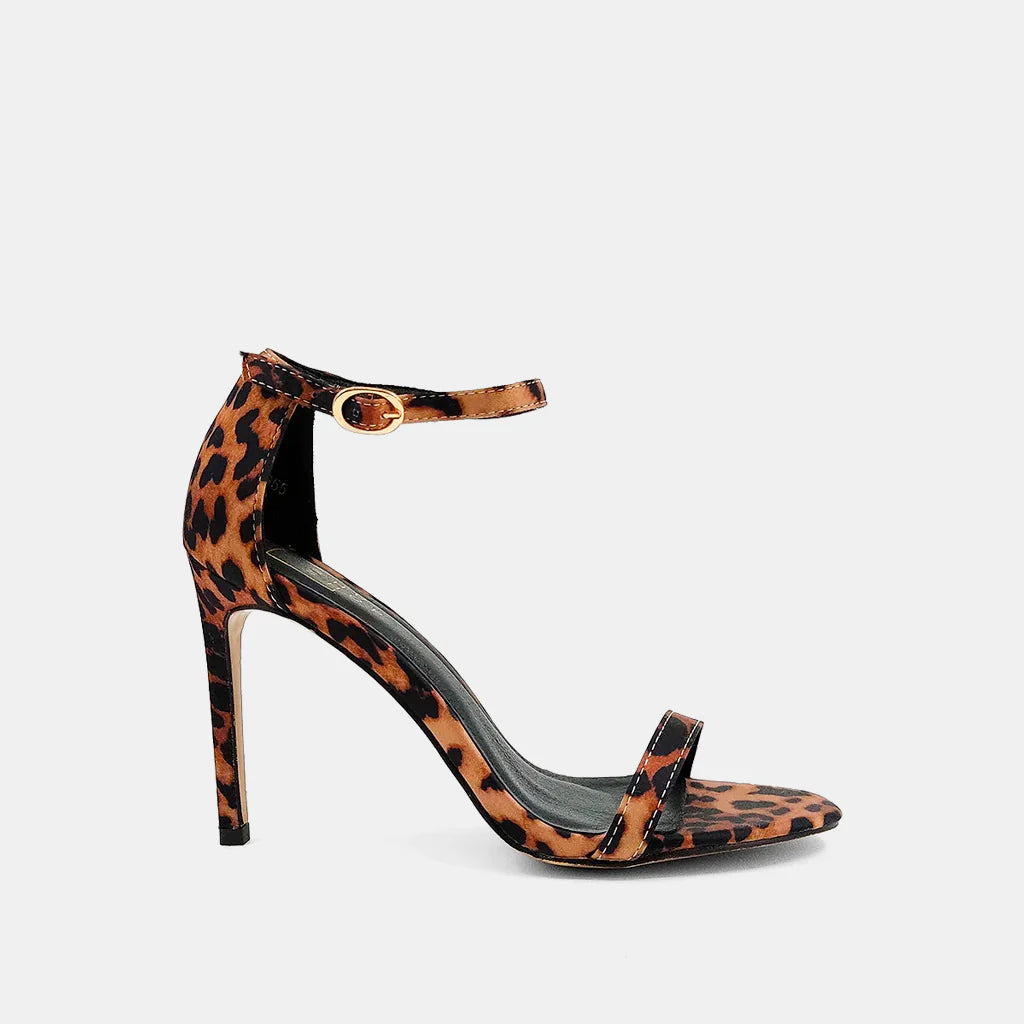 Franca Heel in Leopard SatinAffordable Satin Heels with a Luxe Touch