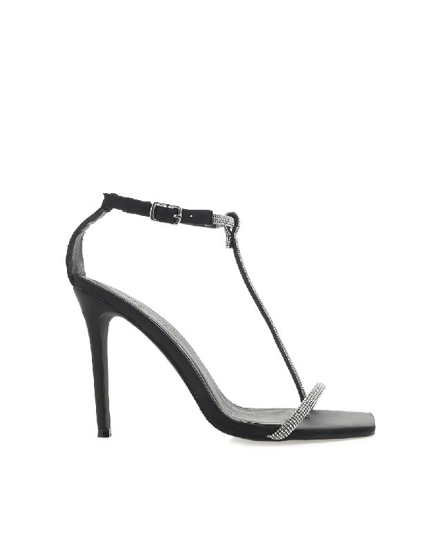 GENO - BLACK SATINAffordable Satin Heels with a Luxe Touch