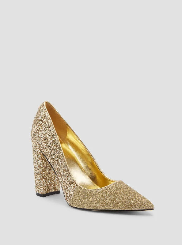 Gold Abagaily Embellished Pumps---Chic Embellished Pumps for a Glamorous Look