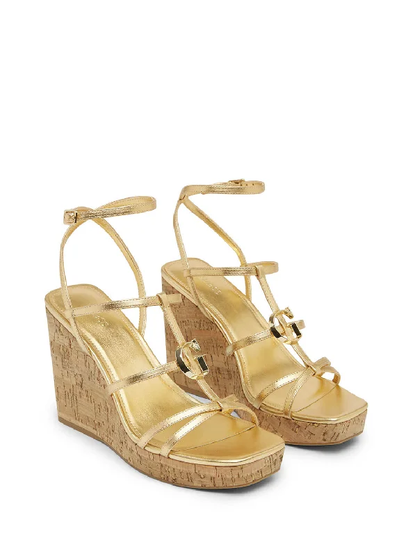 Versatile Heeled Sandals for Any Occasion---Gold Felia Wedge Heels