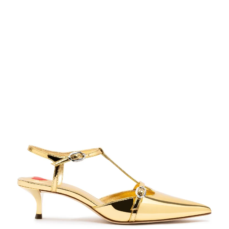 Versatile Heeled Sandals for Any Occasion---Grace Pump In Gold Specchio