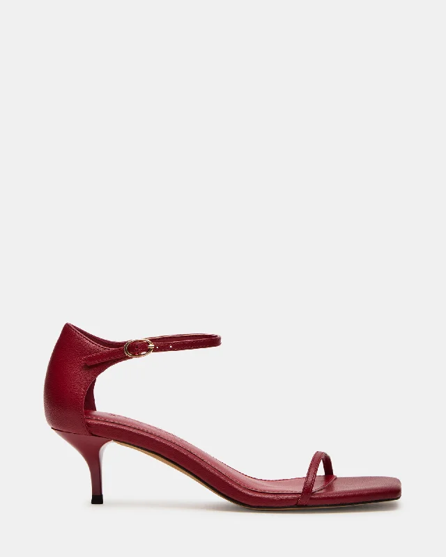 HAIZLEY RED LEATHER---Comfortable Leather Pumps for Office and Everyday Wear