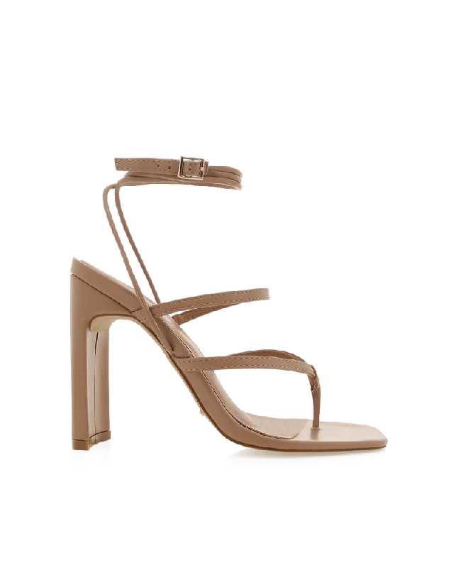 HASARI - LIGHT CAMEL---Fashionable Kitten Heels for Date Night