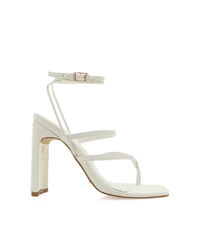 HASARI - WHITE---Fashionable Kitten Heels for Date Night