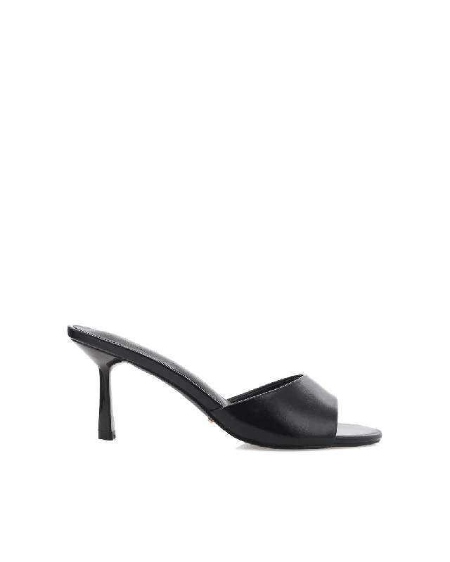 HAWKE - BLACK SHINE---Fashionable Kitten Heels for Date Night