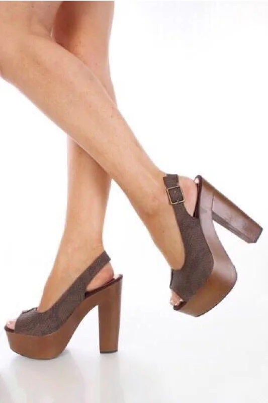 Stylish Open Toe Heels for Summer--Alani, Open toe platform chunky heels