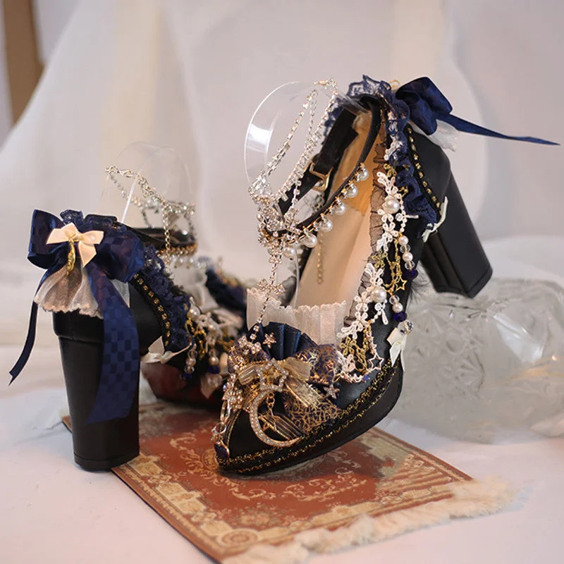 Versatile Heeled Sandals for Any Occasion---Hexagram~Constellation ~Classic High Heels Lolita Shoes