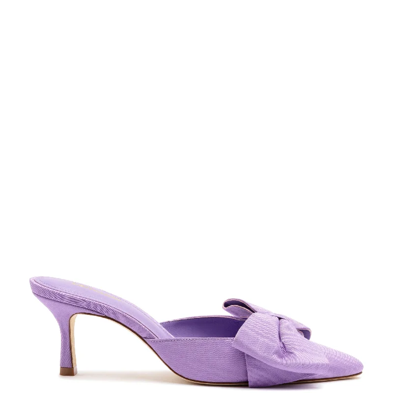 Versatile Heeled Sandals for Any Occasion---Mini Elle Pump In Iris Fabric