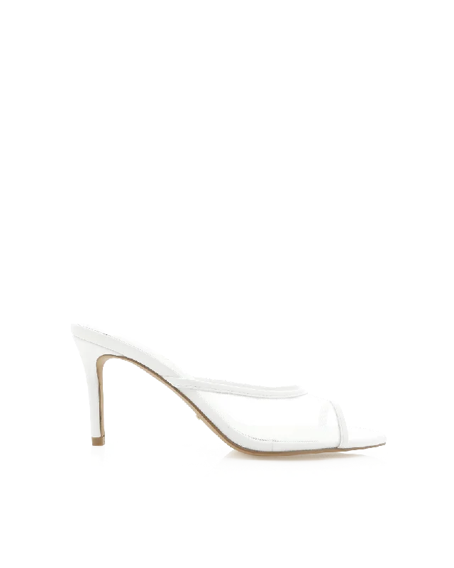 ISHI - WHITE MESH---Fashionable Kitten Heels for Date Night