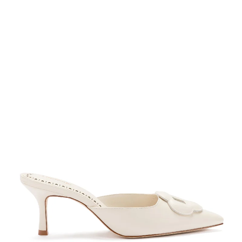 Flora Pump In Ivory Leather---Comfortable Leather Pumps for Office and Everyday Wear