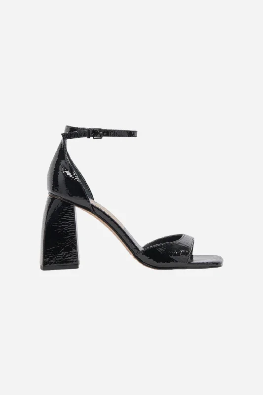 Versatile Heeled Sandals for Any Occasion---Dolce Vita Janey Heels in Midnight Crinkle Patent