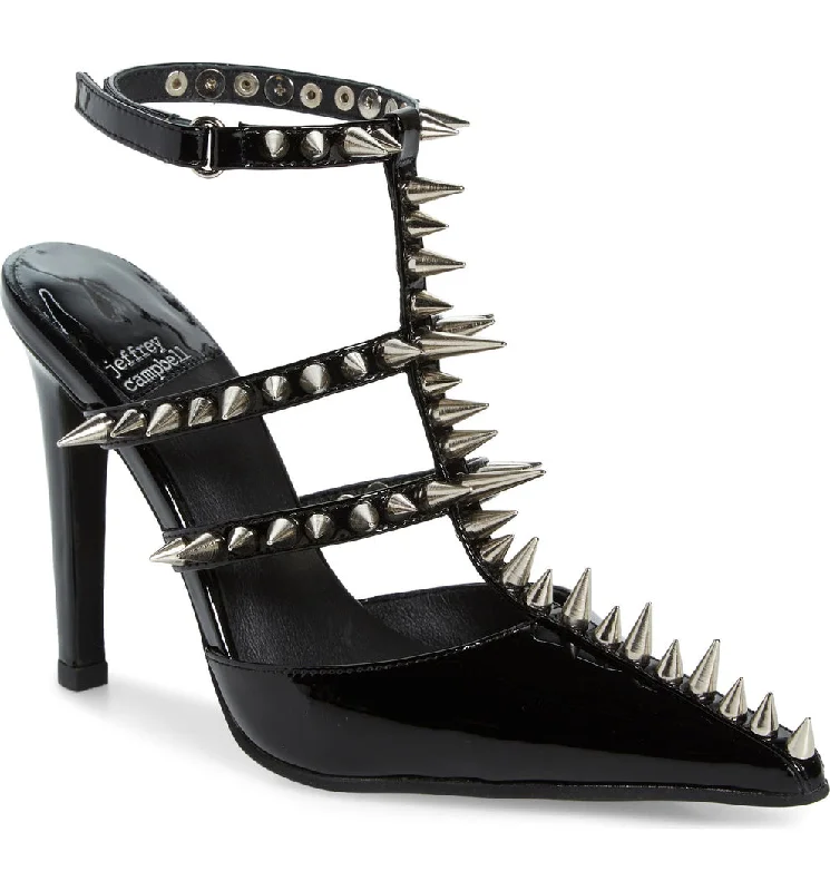 Stiletto Heel Pumps with Perfect Fit--Jeffrey Campbell Black Step Back Spiked Pointed Toe Pump-Fashionable & Classic