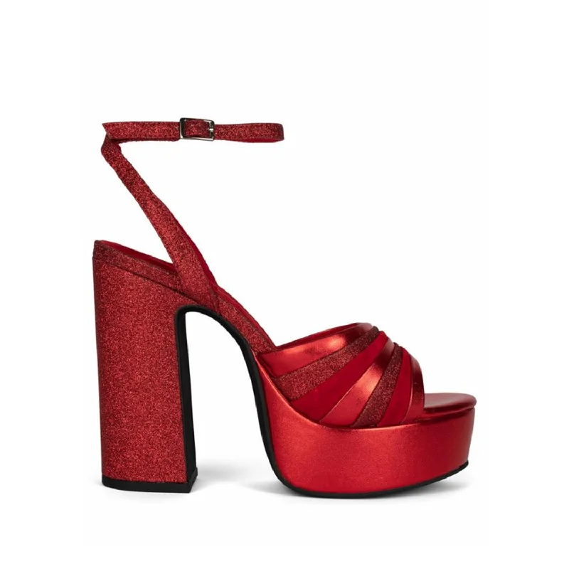 Versatile Heeled Sandals for Any Occasion---Jeffrey Campbell  Women's Boogie_Dwn Red M