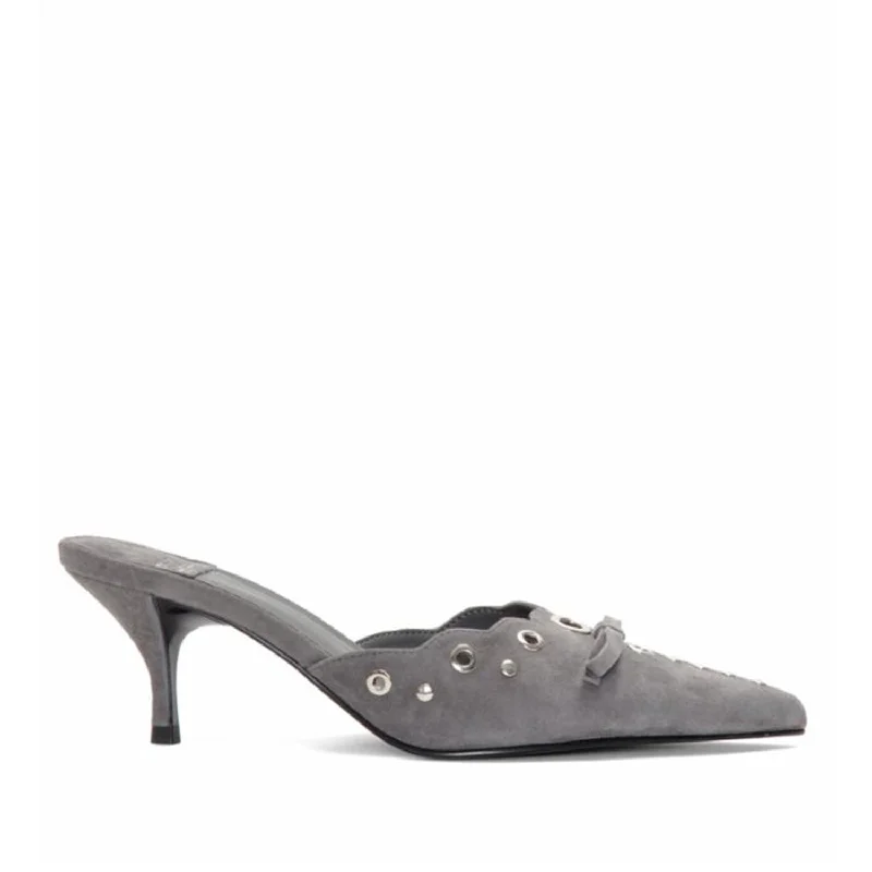 Jeffrey Campbell  Women's Gratis Grey M---Fashionable Kitten Heels for Date Night