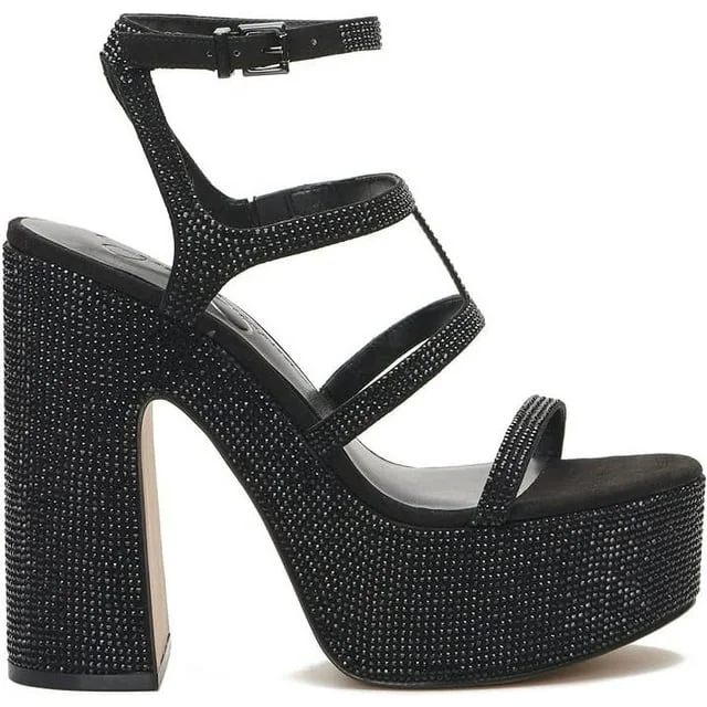 Jessica Simpson Womens Meitini Rhinestone Strappy Block Heels---Affordable Strappy Platform Heels with Premium Quality