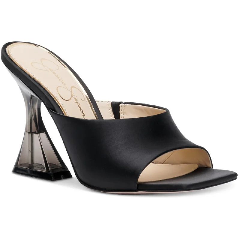 Jessica Simpson Womens Sanaa Solid Square toe Mules---Durable Square Toe Block Heels for Everyday Use